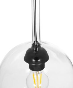 GLOBOSTAR® BALU 206-0038 Μοντέρνο Κρεμαστό Φωτιστικό Οροφής με Ντουί 1 x E27 AC 220-240V IP20 – Διάφανο – Μ20 x Π20 x Υ18cm