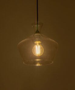 GLOBOSTAR® BALU 206-0039 Μοντέρνο Κρεμαστό Φωτιστικό Οροφής με Ντουί 1 x E27 AC 220-240V IP20 – Διάφανο – Μ22 x Π22 x Υ22cm
