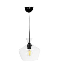 GLOBOSTAR® BALU 206-0039 Μοντέρνο Κρεμαστό Φωτιστικό Οροφής με Ντουί 1 x E27 AC 220-240V IP20 – Διάφανο – Μ22 x Π22 x Υ22cm