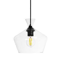 GLOBOSTAR® BALU 206-0039 Μοντέρνο Κρεμαστό Φωτιστικό Οροφής με Ντουί 1 x E27 AC 220-240V IP20 – Διάφανο – Μ22 x Π22 x Υ22cm