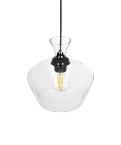 GLOBOSTAR® BALU 206-0039 Μοντέρνο Κρεμαστό Φωτιστικό Οροφής με Ντουί 1 x E27 AC 220-240V IP20 – Διάφανο – Μ22 x Π22 x Υ22cm