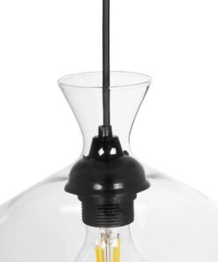 GLOBOSTAR® BALU 206-0039 Μοντέρνο Κρεμαστό Φωτιστικό Οροφής με Ντουί 1 x E27 AC 220-240V IP20 – Διάφανο – Μ22 x Π22 x Υ22cm