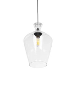 GLOBOSTAR® BALU 206-0040 Μοντέρνο Κρεμαστό Φωτιστικό Οροφής με Ντουί 1 x E27 AC 220-240V IP20 – Διάφανο – Μ20 x Π20 x Υ32cm