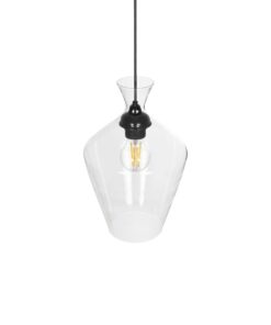 GLOBOSTAR® BALU 206-0040 Μοντέρνο Κρεμαστό Φωτιστικό Οροφής με Ντουί 1 x E27 AC 220-240V IP20 – Διάφανο – Μ20 x Π20 x Υ32cm
