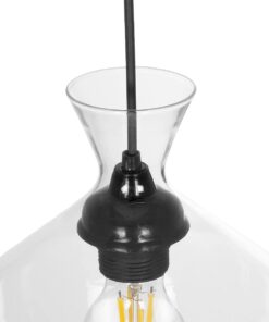GLOBOSTAR® BALU 206-0040 Μοντέρνο Κρεμαστό Φωτιστικό Οροφής με Ντουί 1 x E27 AC 220-240V IP20 – Διάφανο – Μ20 x Π20 x Υ32cm