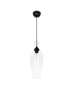 GLOBOSTAR® BALU 206-0041 Μοντέρνο Κρεμαστό Φωτιστικό Οροφής με Ντουί 1 x E27 AC 220-240V IP20 – Διάφανο – Μ15 x Π15 x Υ40cm