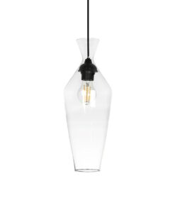 GLOBOSTAR® BALU 206-0041 Μοντέρνο Κρεμαστό Φωτιστικό Οροφής με Ντουί 1 x E27 AC 220-240V IP20 – Διάφανο – Μ15 x Π15 x Υ40cm