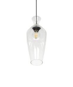 GLOBOSTAR® BALU 206-0041 Μοντέρνο Κρεμαστό Φωτιστικό Οροφής με Ντουί 1 x E27 AC 220-240V IP20 – Διάφανο – Μ15 x Π15 x Υ40cm