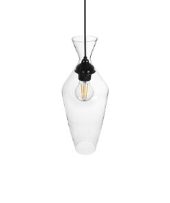 GLOBOSTAR® BALU 206-0041 Μοντέρνο Κρεμαστό Φωτιστικό Οροφής με Ντουί 1 x E27 AC 220-240V IP20 – Διάφανο – Μ15 x Π15 x Υ40cm