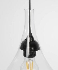 GLOBOSTAR® BALU 206-0042 Μοντέρνο Κρεμαστό Φωτιστικό Οροφής με Ντουί 1 x E27 AC 220-240V IP20 – Διάφανο – Μ20 x Π20 x Υ31cm