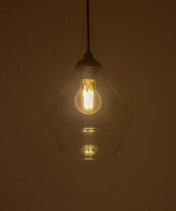 GLOBOSTAR® BALU 206-0042 Μοντέρνο Κρεμαστό Φωτιστικό Οροφής με Ντουί 1 x E27 AC 220-240V IP20 – Διάφανο – Μ20 x Π20 x Υ31cm