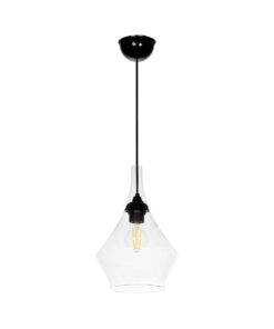 GLOBOSTAR® BALU 206-0042 Μοντέρνο Κρεμαστό Φωτιστικό Οροφής με Ντουί 1 x E27 AC 220-240V IP20 – Διάφανο – Μ20 x Π20 x Υ31cm