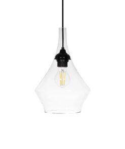 GLOBOSTAR® BALU 206-0042 Μοντέρνο Κρεμαστό Φωτιστικό Οροφής με Ντουί 1 x E27 AC 220-240V IP20 – Διάφανο – Μ20 x Π20 x Υ31cm