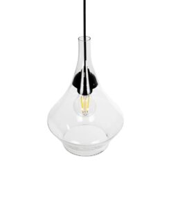 GLOBOSTAR® BALU 206-0042 Μοντέρνο Κρεμαστό Φωτιστικό Οροφής με Ντουί 1 x E27 AC 220-240V IP20 – Διάφανο – Μ20 x Π20 x Υ31cm