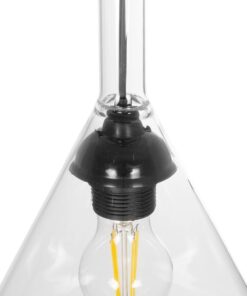 GLOBOSTAR® BALU 206-0043 Μοντέρνο Κρεμαστό Φωτιστικό Οροφής με Ντουί 1 x E27 AC 220-240V IP20 – Διάφανο – Μ20 x Π20 x Υ42cm