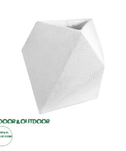 GloboStar® Artificial Garden ALBEROBELLO 20737 Επιδαπέδιο Πολυεστερικό Τσιμεντένιο Κασπώ Γλάστρα - Flower Pot Λευκό Μ50 x Π30 x Υ50cm