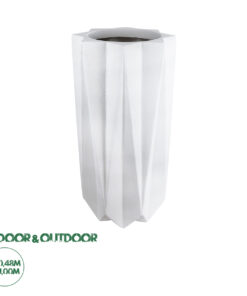 GloboStar® Artificial Garden PADOVA 20739 Επιδαπέδιο Πολυεστερικό Τσιμεντένιο Κασπώ Γλάστρα - Flower Pot Λευκό Φ48 x Υ100cm