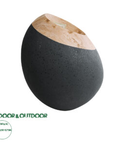 GloboStar® Artificial Garden RAVELLO 20747 Επιδαπέδιο Πολυεστερικό Τσιμεντένιο Κασπώ Γλάστρα - Flower Pot Μαύρο με Καφέ Μ60 x Π50 x Υ75cm