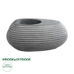 GloboStar® Artificial Garden FLORENCE 20750 Επιδαπέδιο Πολυεστερικό Τσιμεντένιο Κασπώ Γλάστρα - Flower Pot Γκρι Μ108 x Π72 x Υ40cm