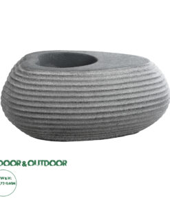 GloboStar® Artificial Garden FLORENCE 20750 Επιδαπέδιο Πολυεστερικό Τσιμεντένιο Κασπώ Γλάστρα - Flower Pot Γκρι Μ108 x Π72 x Υ40cm
