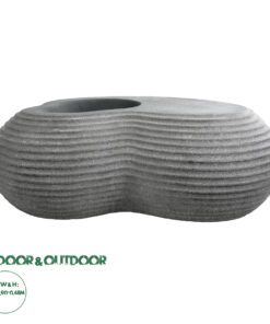 GloboStar® Artificial Garden FLORENCE 20751 Επιδαπέδιο Πολυεστερικό Τσιμεντένιο Κασπώ Γλάστρα - Flower Pot Γκρι Μ130 x Π90 x Υ48cm