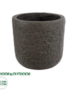 GloboStar® Artificial Garden LUCCA 20755 Επιδαπέδιο Πολυεστερικό Τσιμεντένιο Κασπώ Γλάστρα - Flower Pot Καφέ Φ25 x Υ23cm