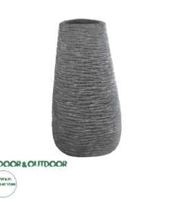 GloboStar® Artificial Garden RONDA 20760 Επιδαπέδιο Πολυεστερικό Τσιμεντένιο Κασπώ Γλάστρα - Flower Pot Γκρι Μ54 x Π48 x Υ104cm