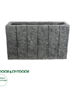 GloboStar® Artificial Garden PELLEGRINO 20765 Επιδαπέδιο Πολυεστερικό Τσιμεντένιο Κασπώ Γλάστρα - Flower Pot Γκρι Μ100 x Π31 x Υ60cm
