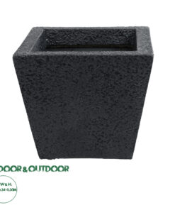 GloboStar® Artificial Garden KARRASPIO 20770 Επιδαπέδιο Πολυεστερικό Τσιμεντένιο Κασπώ Γλάστρα - Flower Pot Μαύρο Μ34 x Π34 x Υ30cm