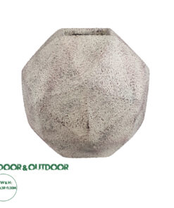 GloboStar® Artificial Garden BOROUGH 20781 Επιδαπέδιο Πολυεστερικό Τσιμεντένιο Κασπώ Γλάστρα - Flower Pot Λευκό με Μπεζ Μ38 x Π38 x Υ38cm