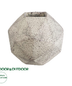 GloboStar® Artificial Garden BOROUGH 20782 Επιδαπέδιο Πολυεστερικό Τσιμεντένιο Κασπώ Γλάστρα - Flower Pot Λευκό με Μπεζ Μ30 x Π30 x Υ30cm