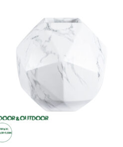 GloboStar® Artificial Garden BRIXTON 20783 Επιδαπέδιο Πολυεστερικό Τσιμεντένιο Κασπώ Γλάστρα - Flower Pot Λευκό Μ38 x Π38 x Υ38cm
