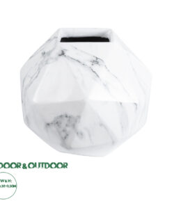 GloboStar® Artificial Garden BRIXTON 20784 Επιδαπέδιο Πολυεστερικό Τσιμεντένιο Κασπώ Γλάστρα - Flower Pot Λευκό Μ30 x Π30 x Υ30cm