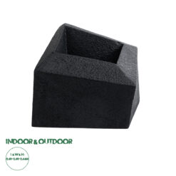 GloboStar® Artificial Garden CAMDEN 20789 Επιδαπέδιο Πολυεστερικό Τσιμεντένιο Κασπώ Γλάστρα - Flower Pot Μαύρο Μ49 x Π49 x Υ44cm