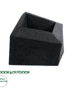 GloboStar® Artificial Garden CAMDEN 20789 Επιδαπέδιο Πολυεστερικό Τσιμεντένιο Κασπώ Γλάστρα - Flower Pot Μαύρο Μ49 x Π49 x Υ44cm
