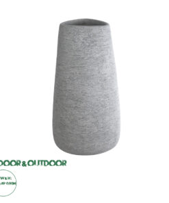 GloboStar® Artificial Garden OXFORD 20795 Επιδαπέδιο Πολυεστερικό Τσιμεντένιο Κασπώ Γλάστρα - Flower Pot Γκρι Μ45 x Π49 x Υ90cm