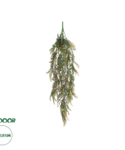 GloboStar® Artificial Garden HANGING FERN 20840 Τεχνητό Διακοσμητικό Κρεμαστό Φυτό Φτέρη Μ25 x Π12 x Υ85cm