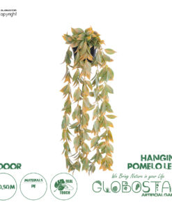 GloboStar® Artificial Garden HANGING POMELO LEAF 20871 - Τεχνητό Κρεμαστό Διακοσμητικό Φυτό Φύλλο Πομέλο Φ17 x Y50cm