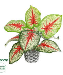 GloboStar® Artificial Garden CALADIUM 20891 Τεχνητό Διακοσμητικό Φυτό Τροπικό Φυτό Καλάδιο Φ40 x Υ33cm