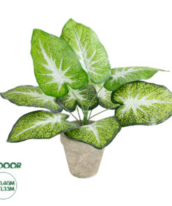 GloboStar® Artificial Garden CALADIUM POTTED PLANT 20894 Διακοσμητικό Φυτό Καλάντιουμ Φ40 x Υ33cm