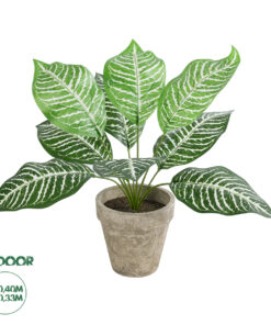 GloboStar® Artificial Garden ZEBRA POTTED PLANT 20898 Διακοσμητικό Φυτό Ζέμπρα Φ40 x Υ33cm