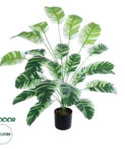GloboStar® Artificial Garden BANANA ZEBRA PLANT 20918 - Διακοσμητικό Φυτό Μπανανιά Ζέβρα Φ83 x Υ80cm