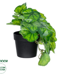 GloboStar® Artificial Garden GREEN BEGONIA PLANT 20949 Διακοσμητικό Φυτό Πράσινη Βιγόνια Φ23 x Υ16cm
