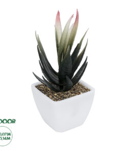 GloboStar® Artificial Garden SUCCULENT ALOE POTTED PLANT 20974 Διακοσμητικό Φυτό Αλόης Φ7 x Υ14cm
