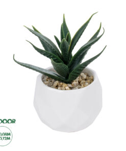 GloboStar® Artificial Garden SUCCULENT ALOE POTTED PLANT 20992 Διακοσμητικό Φυτό Αλόη Φ8 x Υ12cm