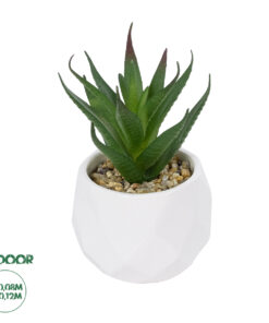 GloboStar® Artificial Garden SUCCULENT ALOE POTTED PLANT 20993 Διακοσμητικό Φυτό Αλόη Φ8 x Υ12cm