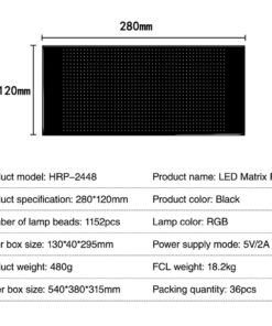 GLOBOSTAR® MATRIX GLB-106-0006 Κυλιόμενη Ψηφιακή Επιγραφή / Κορνίζα 27x12cm P4 48×24 Pixel LED 10W AC 220-240V Αδιάβροχο IP65 Πολύχρωμο RGB – Bluetooth Control μέσω iPIXEL APP – Μ28 x Π0.4 x Υ12cm – 2 Χρόνια Εγγύηση