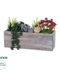 GloboStar® Artificial Garden SUCCULENT VARIUS PLANT POTTED 21033 Διακοσμητικό Φυτό Μίξ Μ29 x Π10 x Υ18cm