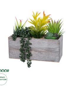 GloboStar® Artificial Garden SUCCULENT VARIUS PLANT POTTED 21034 Διακοσμητικό Φυτό Μίξ Μ23 x Π13 x Υ23cm