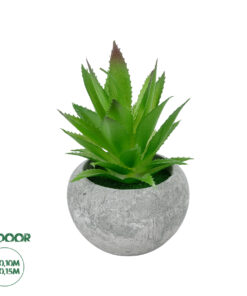GloboStar® Artificial Garden SUCCULENT ALOE POTTED PLANT 21037 Διακοσμητικό Φυτό Αλόη Φ10 x Υ15cm